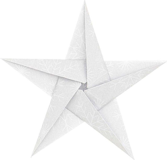 Rico Design Paper Poetry Bascetta Origamipapier Schneeflocken Weiß 10 x 10 cm - Bild 1