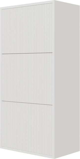 Selsey Schuhschrank Veldio hängend mit Rillenfront in Weiß, B/T/H: 50 x 30 x 103 cm - Bild 1