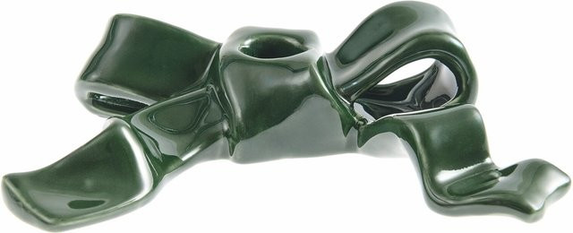 Rico Design Keramik Kerzenhalter Schleife Grün Höhe: 17,5 cm, Breite: 12,0 cm, Tiefe: 4,0 cm - Bild 1