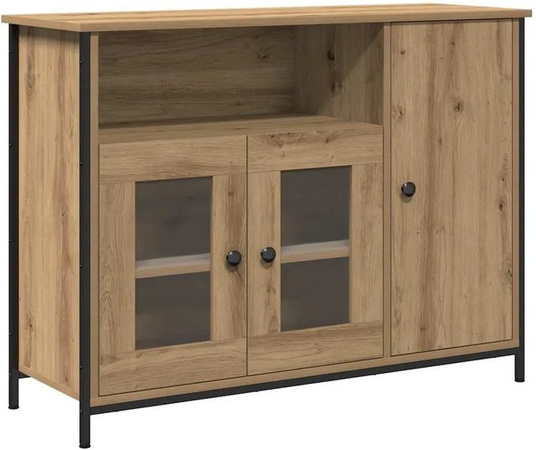 vidaXL Sideboard Artisan-Eiche in Braun, B/T/H: 100 x 35 x 75 cm