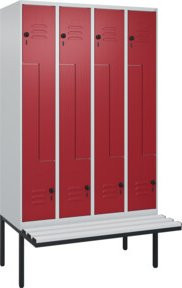 C+P Z-Spind Classic PLUS Sitzbank mit 8 Fächern, auskragendes Design, Kunststoff-Sitzfläche, B/T/H: 212,0 x 120,0 x 81,5 cm - Bild 1