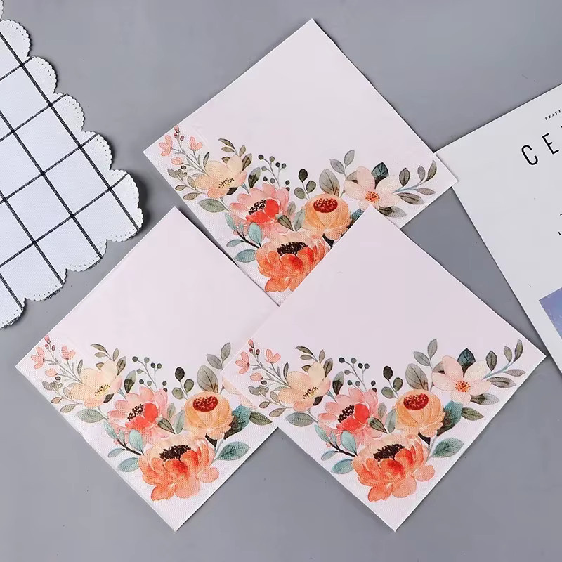 GUANYAO 20 Stück Farbige Seidenpapier Servietten für Hochzeit und Neujahr, Mehrfarbig - Bild 3