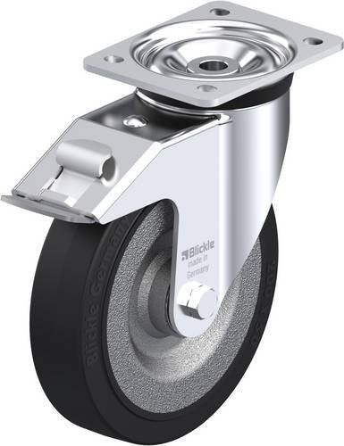 Blickle Lenkrolle LK-SE 200K-FI mit Feststeller, Rad-Durchmesser: 20 cm, Tragfähigkeit: 600 kg, verzinkter Stahl - Bild 1