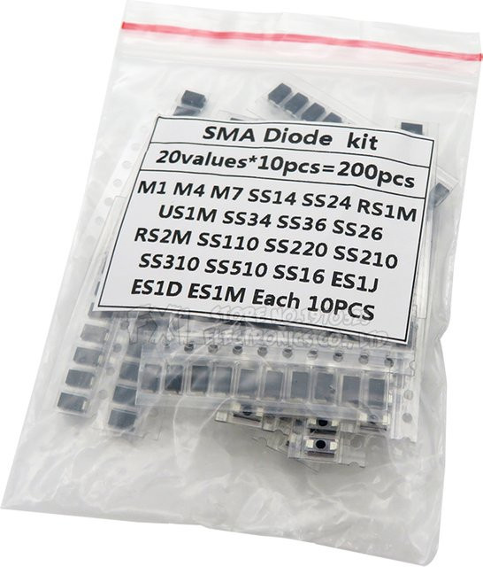 GOHJMY SMD Dioden Sortiment Set mit 200 Stück in Schwarz - Bild 1