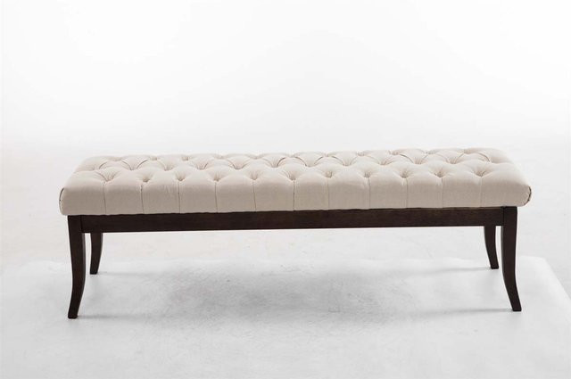TPFLiving Sitzbank Romeo Chesterfield in Stoff antik-dunkel creme, Breite: 150 cm - Bild 1