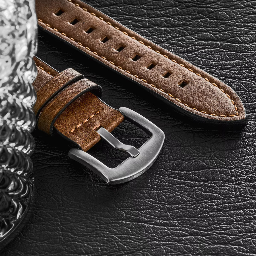 FancyWrist Uhrenarmband Leder, brown, Unisex, Amazfit T Rex 3, T Rex 2, T Rex - Bild 2