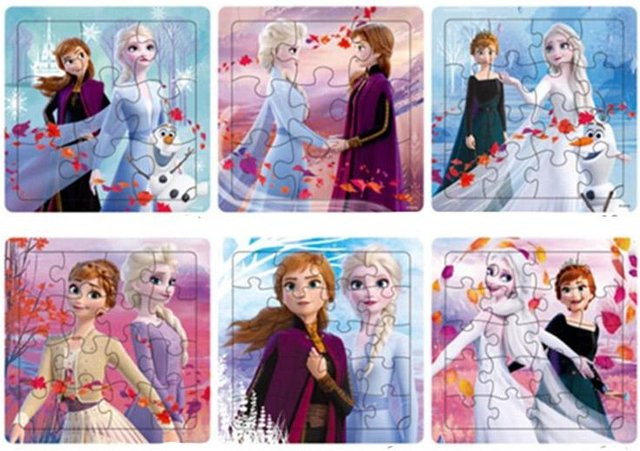 Disney Die Eiskönigin Frozen Elsa Puzzlespiele, 6-teiliges Set, bunt - Bild 1