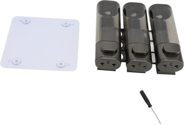 Neoglint 3 in 1 Wandmontage Flüssigseifenspender für Badezimmer und Dusche, Grau/Transparent, 300 ml - Bild 1