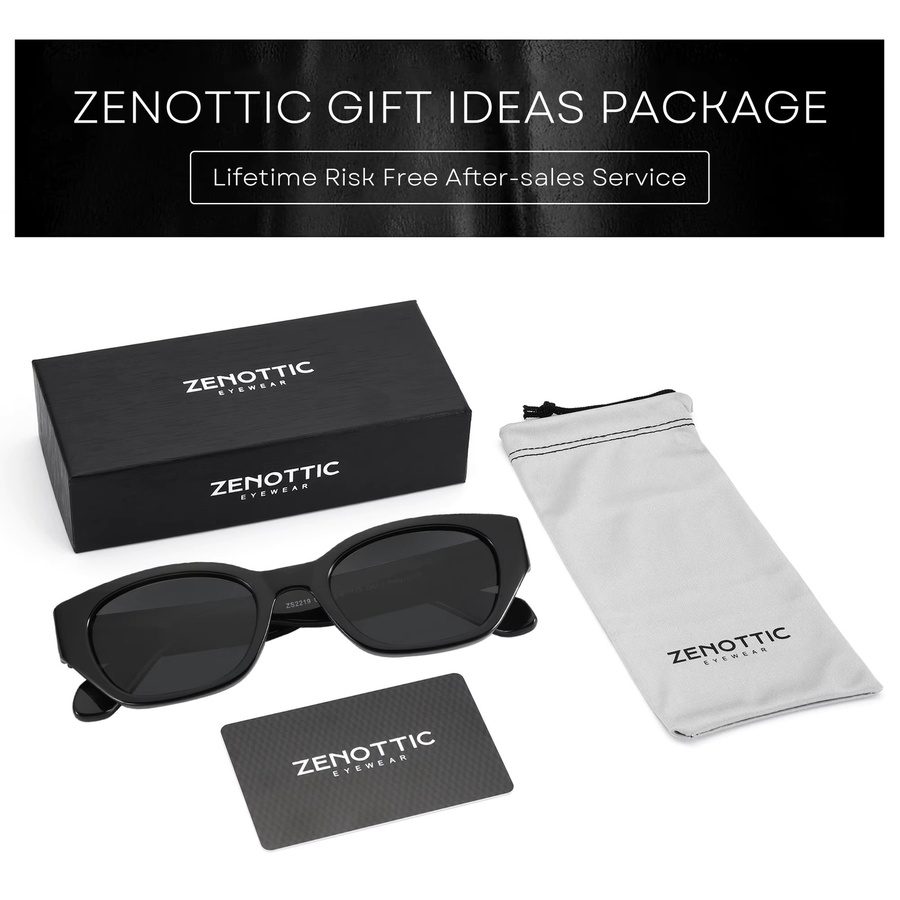 ZENOTTIC ZS2219 Sonnenbrille, Schmetterling, Vollrand, Kunststoff, Schwarz, Damen - Bild 5