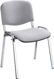 Stapelstuhl ISO Basic von NowyStyl mit Stoffbezug in Hellgrau und verchromtem 4-Fußgestell, B 54,5 cm, T 56,0 cm, H 82,0 cm - Bild 1