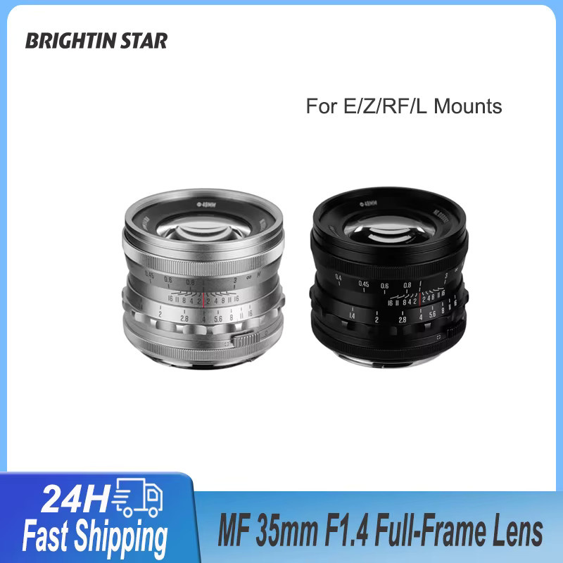 Brightin Star 35mm F1.4 Vollformat-Objektiv mit großer Blende, manueller Fokus, Farbe Silber, kompatibel mit Sony E, Canon RF, Nikon Z, FujiFilm XF und L-Mount - Bild 2