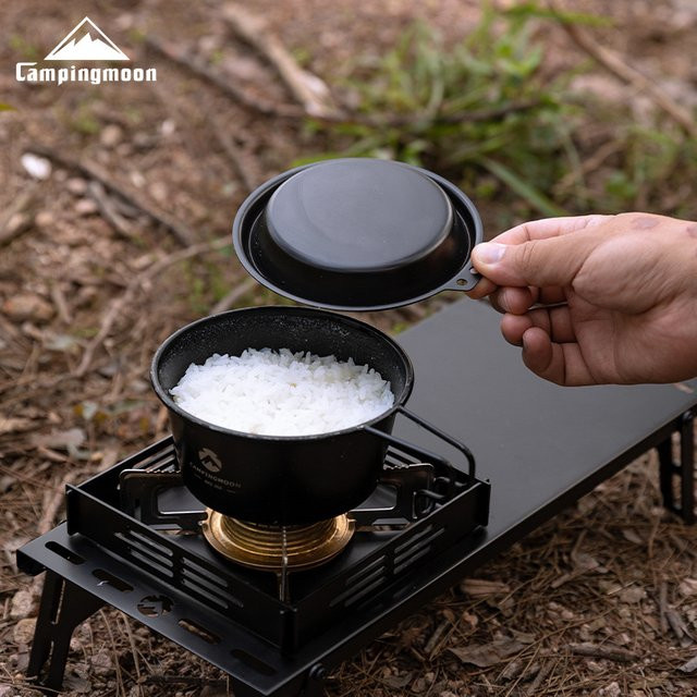 CAMPINGMOON BKS-SD Edelstahl Schneeschale mit Deckel in Silber und Schwarz - Bild 1