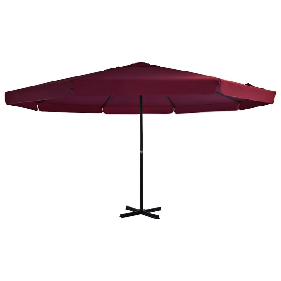 vidaXL Sonnenschirm mit Aluminium-Mast und Polyester-Gewebe in Bordeauxrot, Durchmesser: 500 cm - Bild 2