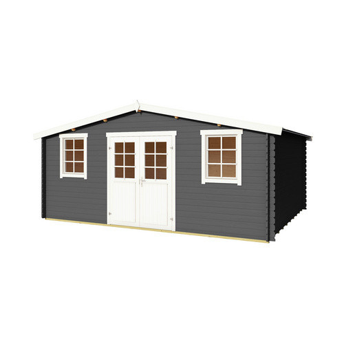 Lasita Gartenhaus Wels 5 aus Fichtenholz mit Satteldach in Carbongrau, B/T/H: 510 x 400 x 245,1 cm - Bild 3