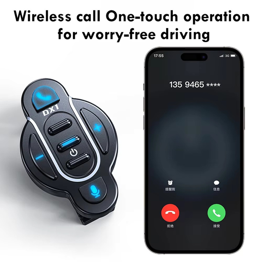 Kebidumei Intelligente Bluetooth 5.4 Fernbedienung Wasserdichter Media Controller in Schwarz für Helm Kopfhörer Motorrad und Fahrrad Lenker - Bild 3
