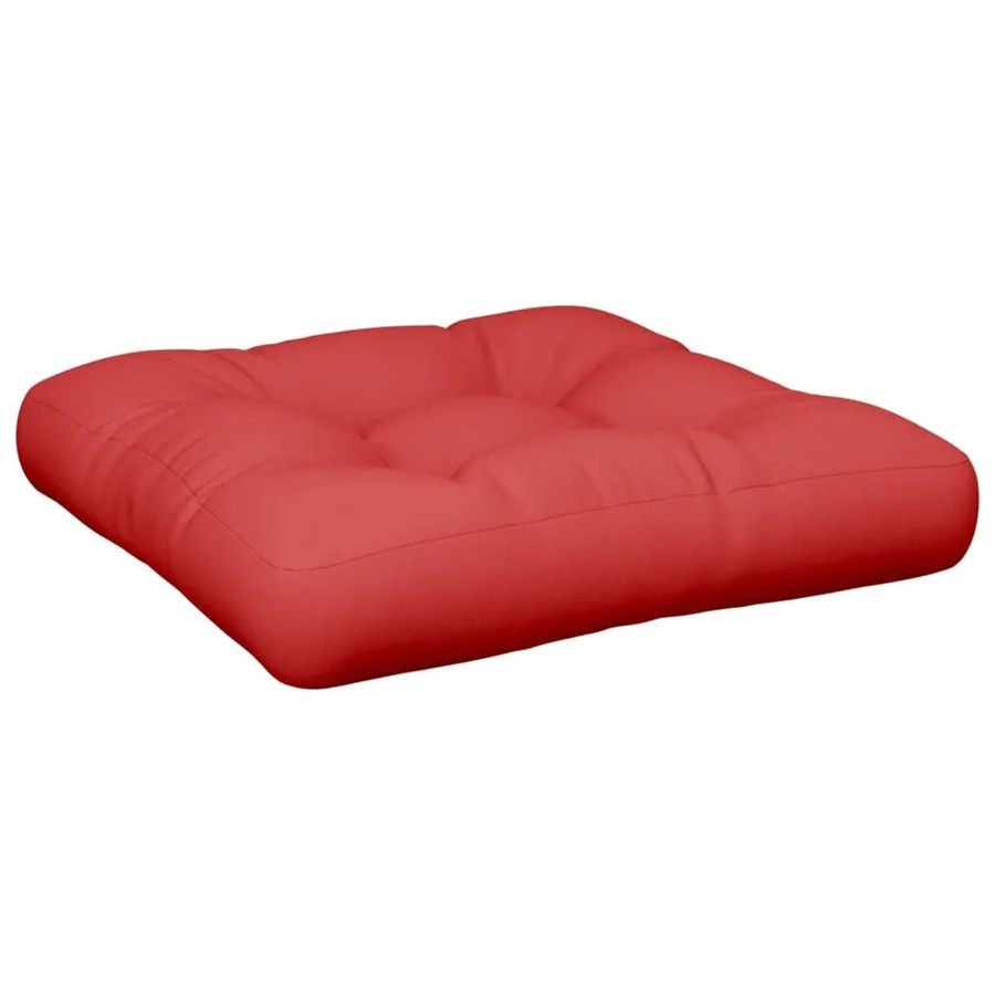vidaXL Palettenkissen Rot aus Polyester, quadratisch, wasserabweisend und UV-beständig, B/T/H: 50 x 50 x 12 cm - Bild 2