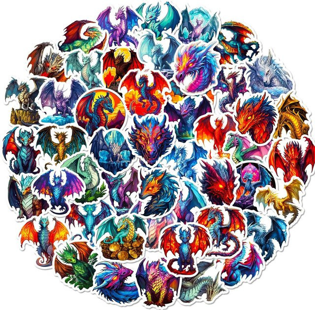 Wings of Fire Kinderaufkleber Graffiti DIY Notizbuch 50-teiliges Set - Bild 1