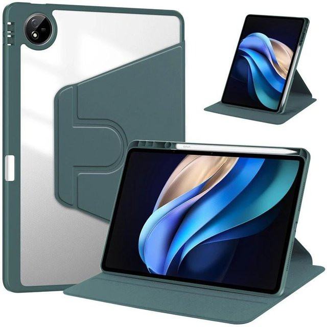 360 Grad drehbare Tablet Hülle für Honor MagicPad 2 12,3 Zoll mit Stifthalter in Dunkelgrün - Bild 1
