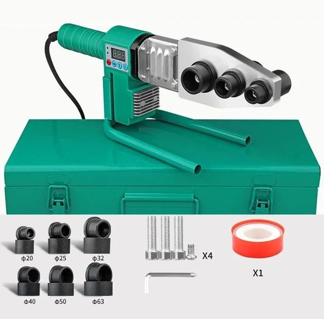 GREENER Elektrisches Schweißgerät für PVC und PPR Rohre, Tragbarer Thermofuser aus Aluminium für den Haushalt, Farbe: Grün - Bild 1