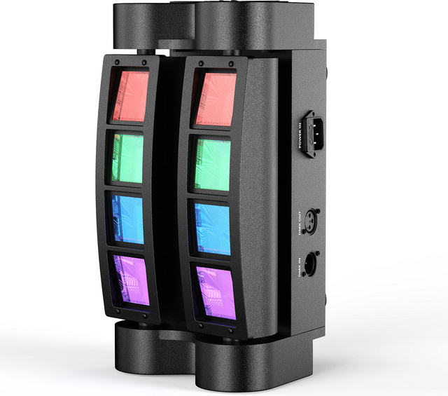 Yiflamefly Mini Spider Light RGBW Moving Head mit 8x10W LEDs, rotierendes Stroboskop-Discolicht in Schwarz, Multicolour - Bild 1