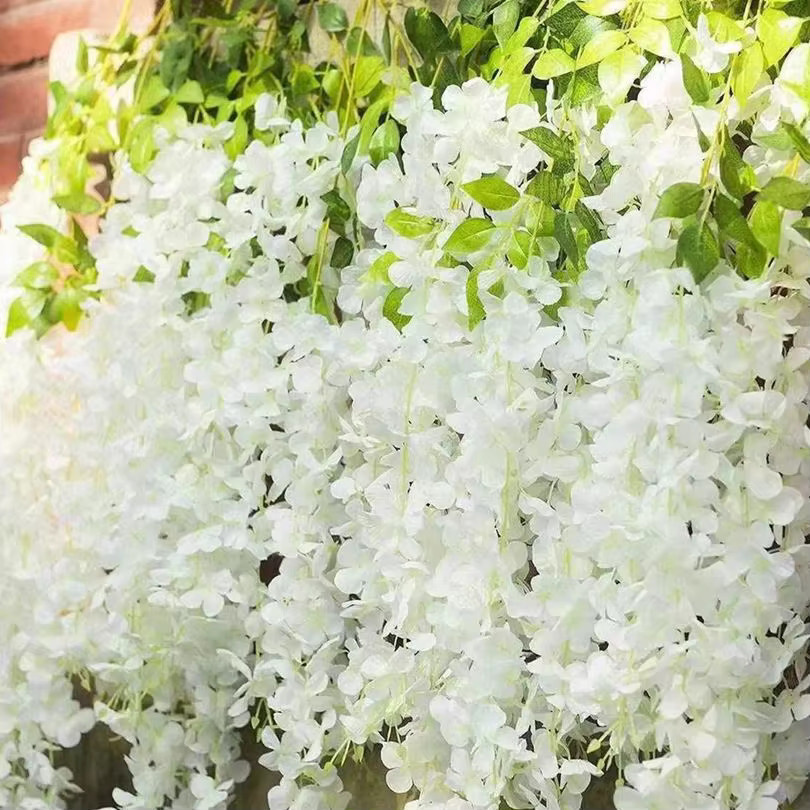 Weiße künstliche Blumenranke von Yusheng zur Dekoration für Garten, Wand und Hochzeit - Bild 1