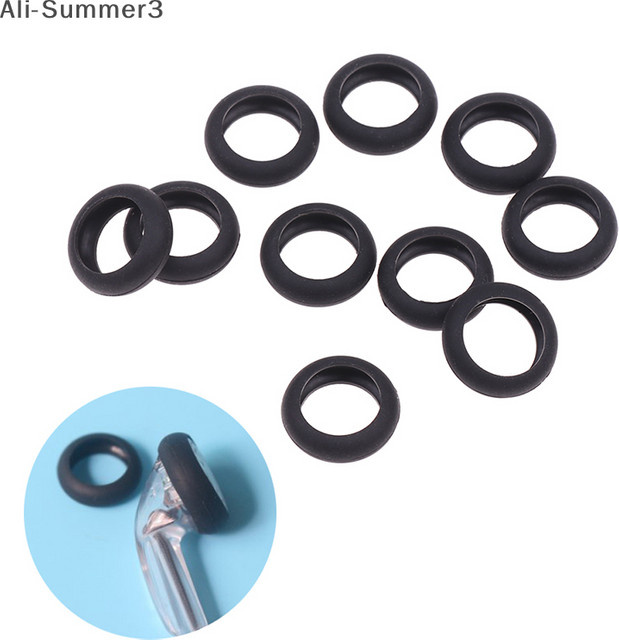 10 Stück flexible Kopfhörer-Ringhüllen aus Silikonkautschuk für 15-mm-Kopfhörer in Schwarz - Bild 1