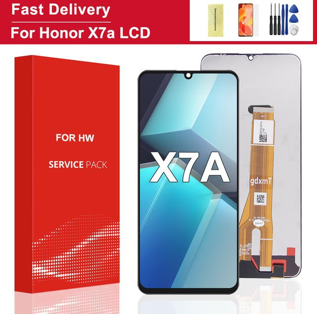 Honor X7A LCD Display mit Touchscreen Digitizer Panel und Rahmen Ersatz in Schwarz - Bild 1