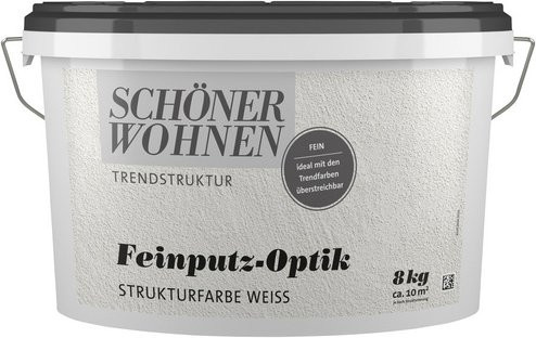 Schöner Wohnen Strukturfarbe Trendstruktur in Putz-Optik, Weiß, Matt, Wasserbasiert - Bild 1