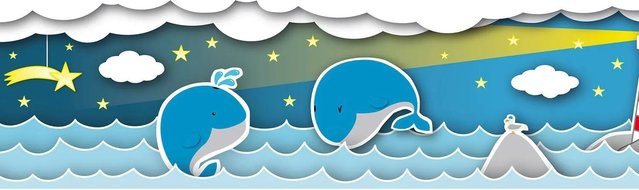 PROFHOME 403734-GU Kindertapete mit Tiermotiv in Blau, Gelb und Rot, B: 0,15 m x H: 5,00 m - Bild 1
