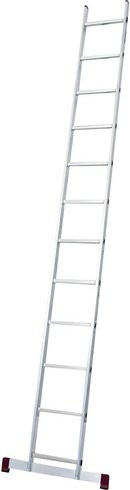Krause Anlegeleiter CORDA aus Aluminium, silberfarben, 12 Sprossen, Höhe: 230 cm, Breite: 35 cm, Tiefe: 5,4 cm - Bild 1