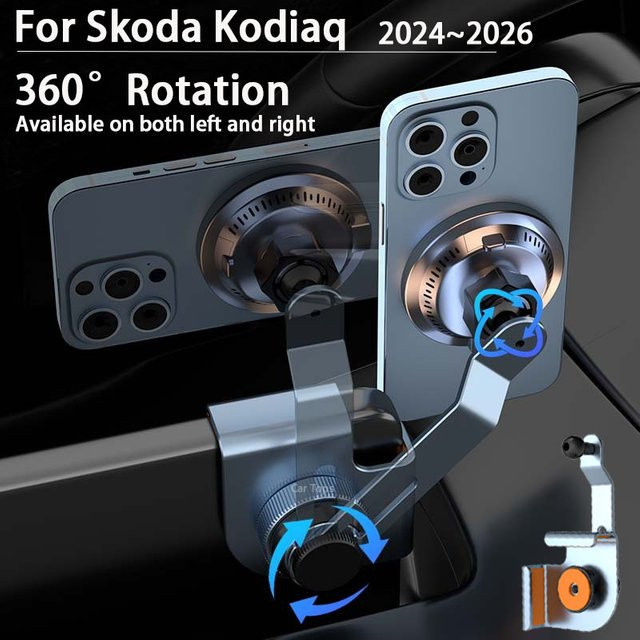 Auto-Handyhalterung für Skoda Kodiaq MK2 2024-2026 mit Schwerkraft-Mechanismus für die Lüftungsschlitze - Bild 1