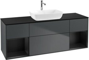 V&B Waschtischunterschrank Finion in Platinbraun Matt Lack, B/T/H: 160 x 50,1 x 50,1 cm - Bild 1