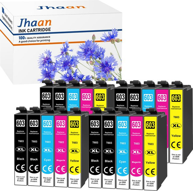 Jhaan 603 XL Druckerpatronen Multicolor kompatibel mit Epson Expression Home XP-2100 XP-2150 XP-3100 XP-3105 Inkjet Tintenpatronen - Bild 1