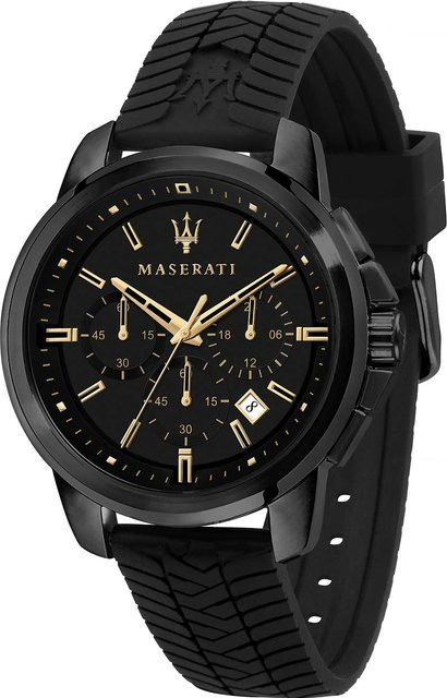 Maserati Chronograph, Quarz, Edelstahl, 44 mm, Schwarz, Herren - Bild 1