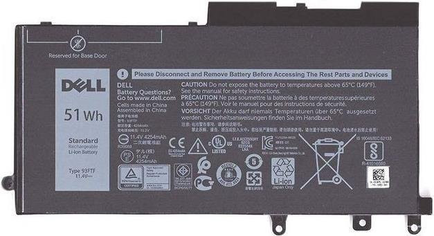 Dell Laptop-Batterie für Latitude 5480, Lithium-Ionen, 3 Zellen, 4254 mAh, 51 Wh, Schwarz - Bild 1