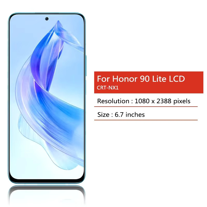 Huawei Honor 90 Lite LCD Display Touchscreen Digitizer Montage mit Rahmen in Schwarz 6.7 Zoll - Bild 2