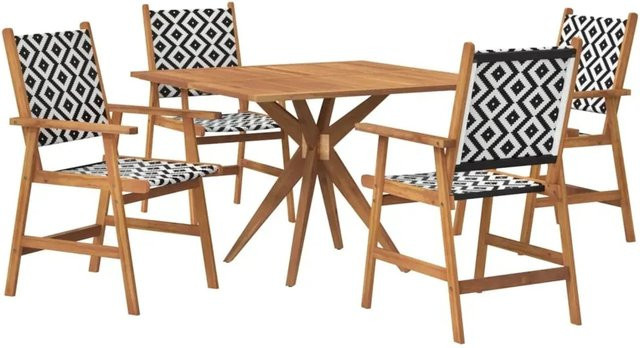 vidaXL 5-tlg Garten-Essgruppe Modell 68 aus Akazien-Massivholz in Braun mit rustikaler Optik - Bild 1