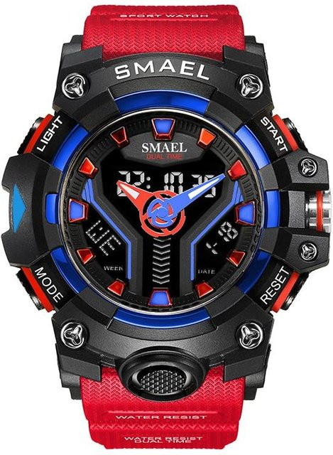 SMAEL Digitaluhr, Quarz, Kunststoff, rot, Herren - Bild 1