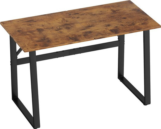 HOMCOM Schreibtisch im Industriestil mit Stahlrahmen, Computertisch für Home Office und Schlafzimmer, Farbe: Rustikal-Braun und Schwarz, B/T/H: 120 x 60 x 76 cm