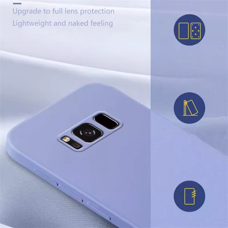 Quadratische Silikonhülle für Samsung Galaxy S8 S9 S10 S10E S20 S21 Plus in Blau - Bild 1