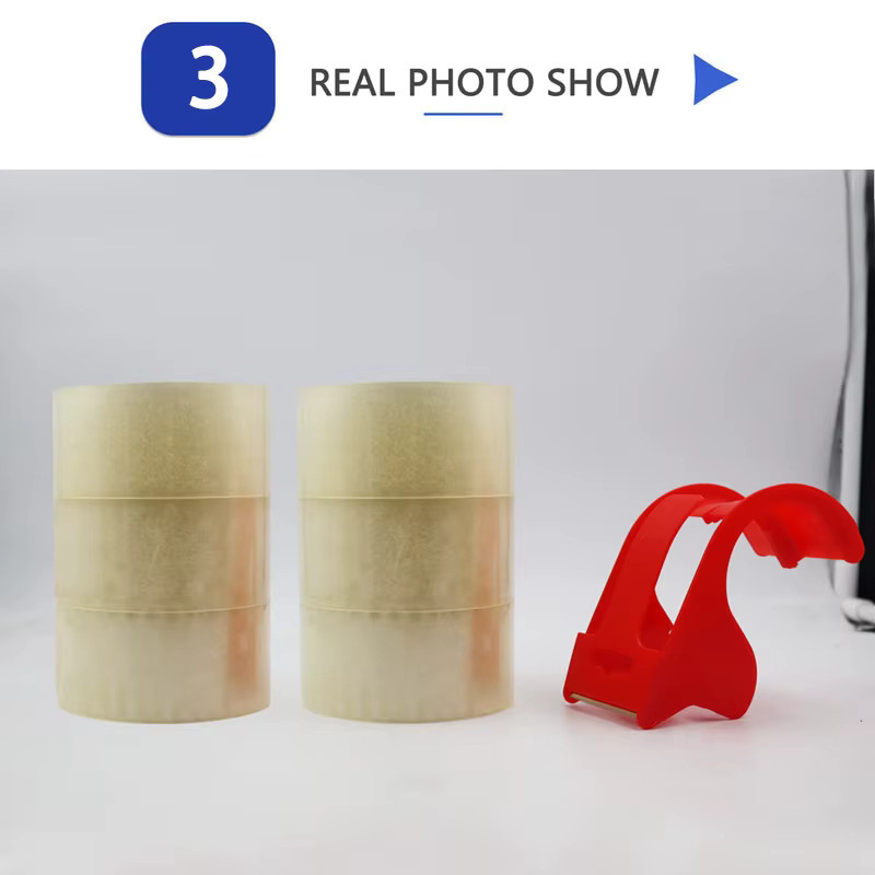 6er Set transparente Klebebandrollen zum Verpacken inklusive Spender - Bild 3