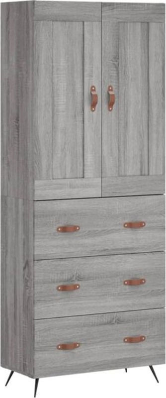 Vidaxl Highboard in Grau im skandinavischen Design aus Holzwerkstoff, B/T/H: 69,5 x 34 x 180 cm - Bild 1