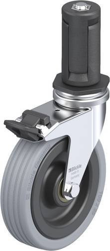 Blickle Lenkrolle LRA-VPA 100K-FI-ER04 mit Feststeller in Schwarz und Grau, Rad-Durchmesser: 100 mm, Tragfähigkeit: 70 kg - Bild 1