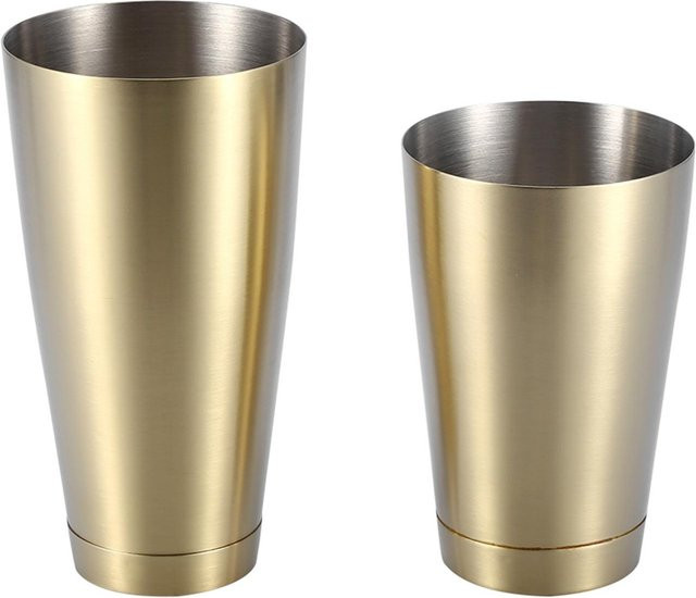 CosyHome Cocktailshaker aus Edelstahl in Titan Gold und Beige - Bild 1