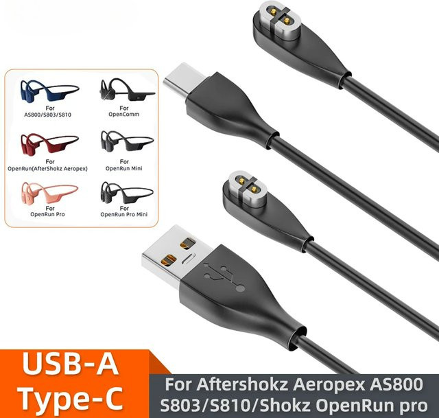 Magnetisches USB-C Ladekabel für Shokz Knochenleitungs-Kopfhörer Aeropex AS800, S803, S810 und OpenRun Pro - Bild 1
