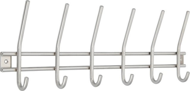 Siro Hakenleiste 2196 Edelstahl feingeschliffen in Silber, Länge: 460 mm, mit 6 Haken - Bild 1