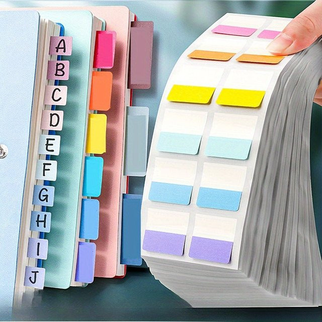 240 Stück beschreibbare Kunststoff-Indexetiketten in Multicolour als wiederverwendbare Seitenmarkierungen für dein Büromanagement - Bild 1