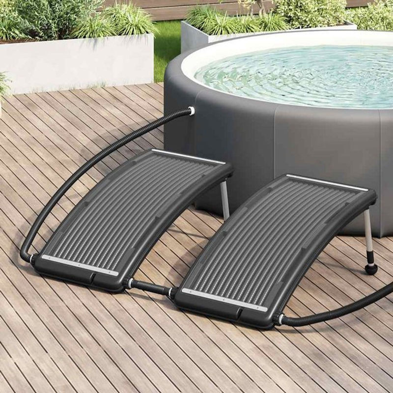 Vidaxl Solar-Heizpaneele für Pool, 2 Stück, Schwarz, Kunststoff, B: 110 cm, H: 65 cm - Bild 1