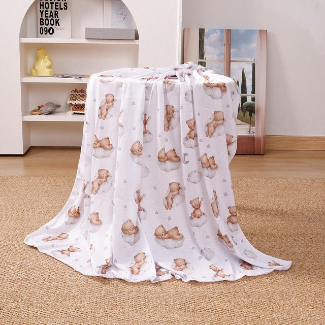 Elinfant Baby Puckdecke aus 100% Polyester, weiche Neugeborenen-Schlafdecke und Badetuch in Weiß, B/B: 100 x 100 cm - Bild 1
