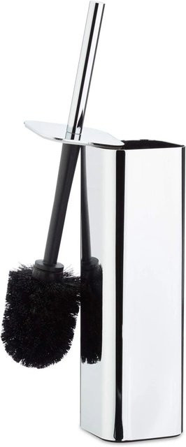 Relaxdays WC Bürstenhalter aus Metall in Silber zur Wandmontage, B/T/H: 38,5 x 8 x 8 cm - Bild 1